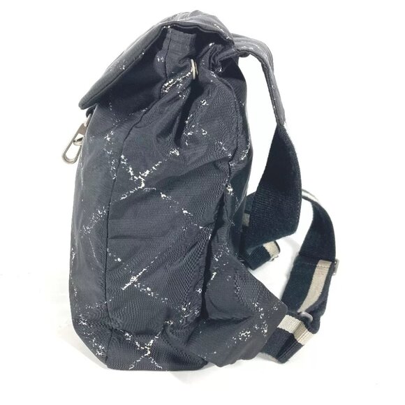 CHANEL Old travel line backpack bag Backpack Nylon Black/White main image 11